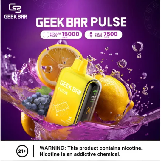 GEEK BAR PULSE 小火箭15000Puffs 一次性電子煙｜可充電LED顯示拋棄式霧化棒多模式調節-零度霧化